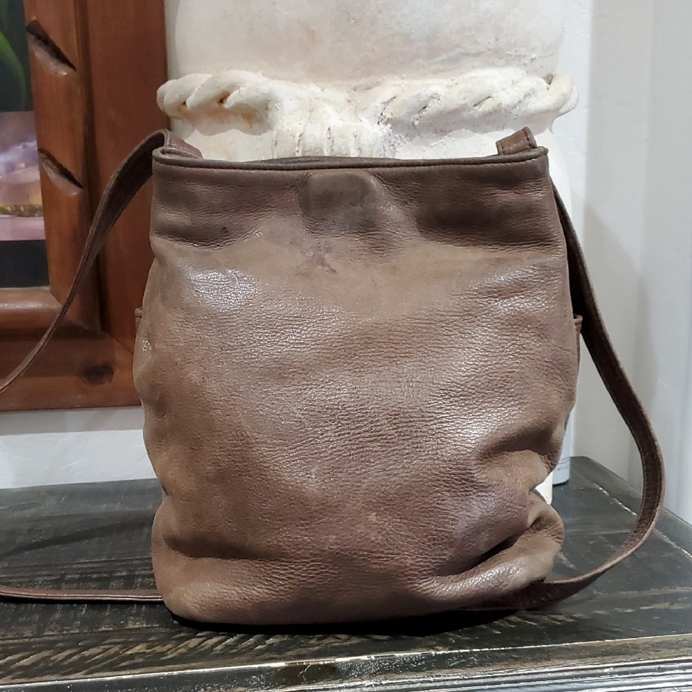Vintage Brown Leather Shoulder Bag